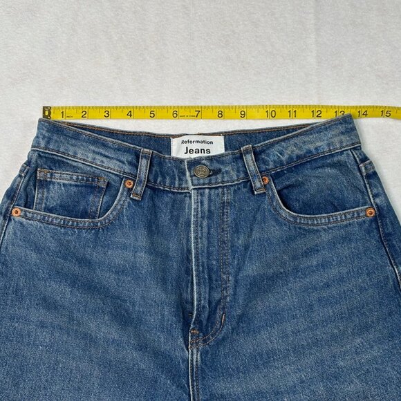 Reformation Cary High Rise Slouchy Wide Leg Jeans Women's Size 27 Medium Wash - Picture 9 of 15